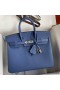 Hermes Birkin 25 Retourne Handmade Bag In Blue Agate Epsom Calfskin