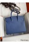 Hermes Birkin 25 Retourne Handmade Bag In Blue Agate Epsom Calfskin