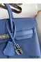 Hermes Birkin 25 Retourne Handmade Bag In Blue Agate Epsom Calfskin