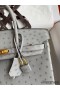 Hermes Birkin 25 Retourne Handmade Bag In Blue Glacier Ostrich Leather