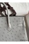 Hermes Birkin 25 Retourne Handmade Bag In Blue Glacier Ostrich Leather