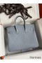 Hermes Birkin 25 Retourne Handmade Bag In Blue Lin Epsom Calfskin