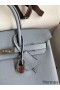 Hermes Birkin 25 Retourne Handmade Bag In Blue Lin Epsom Calfskin