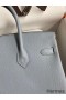 Hermes Birkin 25 Retourne Handmade Bag In Blue Lin Epsom Calfskin