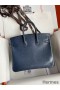 Hermes Birkin 25 Retourne Handmade Bag In Blue Saphir Lizard Leather