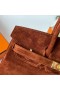 Hermes Birkin 25 Retourne Handmade Bag In Brown Doblis Suede Leather