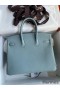Hermes Birkin 25 Retourne Handmade Bag In Ciel Clemence Leather