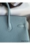 Hermes Birkin 25 Retourne Handmade Bag In Ciel Clemence Leather