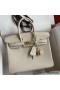Hermes Birkin 25 Retourne Handmade Bag In Craie Epsom Calfskin