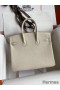 Hermes Birkin 25 Retourne Handmade Bag In Craie Epsom Calfskin