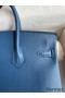 Hermes Birkin 25 Retourne Handmade Bag In Deep Blue Swift Calfskin