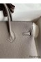 Hermes Birkin 25 Retourne Handmade Bag In Etain Clemence Leather