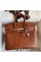 Hermes Birkin 25 Retourne Handmade Bag In Gold Matte Alligator Leather