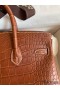 Hermes Birkin 25 Retourne Handmade Bag In Gold Matte Alligator Leather