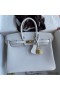 Hermes Birkin 25 Retourne Handmade Bag In Gris Pale Epsom Calfskin