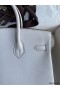 Hermes Birkin 25 Retourne Handmade Bag In Gris Pale Epsom Calfskin