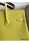 Hermes Birkin 25 Retourne Handmade Bag In Lime Epsom Calfskin