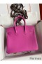 Hermes Birkin 25 Retourne Handmade Bag In Magnolia Clemence Leather