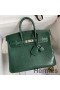Hermes Birkin 25 Retourne Handmade Bag In Malachite Lizard Leather