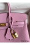 Hermes Birkin 25 Retourne Handmade Bag In Mauve Sylvestre Clemence Leather