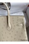 Hermes Birkin 25 Retourne Handmade Bag In Parchemin Ostrich Leather