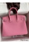 Hermes Birkin 25 Retourne Handmade Bag In Pink Clemence Leather