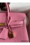 Hermes Birkin 25 Retourne Handmade Bag In Pink Clemence Leather