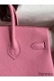 Hermes Birkin 25 Retourne Handmade Bag In Pink Clemence Leather