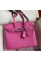Hermes Birkin 25 Retourne Handmade Bag In Pink Lizard Leather