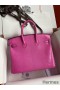 Hermes Birkin 25 Retourne Handmade Bag In Pink Lizard Leather