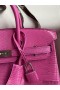 Hermes Birkin 25 Retourne Handmade Bag In Pink Lizard Leather