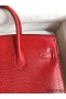 Hermes Birkin 25 Retourne Handmade Bag In Red Lizard Leather
