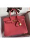 Hermes Birkin 25 Retourne Handmade Bag In Rose Lipstick Clemence Leather