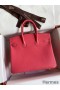 Hermes Birkin 25 Retourne Handmade Bag In Rose Lipstick Clemence Leather