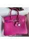Hermes Birkin 25 Retourne Handmade Bag In Rose Purple Swift Calfskin