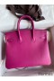 Hermes Birkin 25 Retourne Handmade Bag In Rose Purple Swift Calfskin