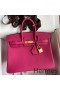 Hermes Birkin 25 Retourne Handmade Bag In Rose Tyrien Clemence Leather