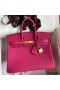 Hermes Birkin 25 Retourne Handmade Bag In Rose Tyrien Clemence Leather