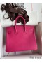 Hermes Birkin 25 Retourne Handmade Bag In Rose Tyrien Clemence Leather