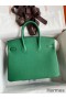 Hermes Birkin 25 Retourne Handmade Bag In Vert Vertigo Clemence Leather