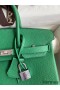 Hermes Birkin 25 Retourne Handmade Bag In Vert Vertigo Clemence Leather