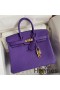 Hermes Birkin 25 Retourne Handmade Bag In Violet Clemence Leather