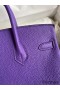 Hermes Birkin 25 Retourne Handmade Bag In Violet Clemence Leather
