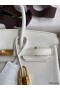 Hermes Birkin 25 Retourne Handmade Bag In White Swift Calfskin