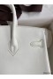 Hermes Birkin 25 Retourne Handmade Bag In White Swift Calfskin