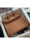 Hermes Birkin 25 Retourne Handmade Bag in Gold Togo Leather