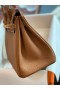 Hermes Birkin 25 Retourne Handmade Bag in Gold Togo Leather