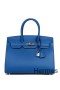 Hermes Birkin 25 Sellier Handmade Bag In Blue France Epsom Calfskin