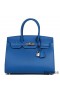 Hermes Birkin 25 Sellier Handmade Bag In Blue France Epsom Calfskin