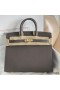 Hermes Birkin 25 Sellier Handmade Bag In Etain Epsom Calfskin